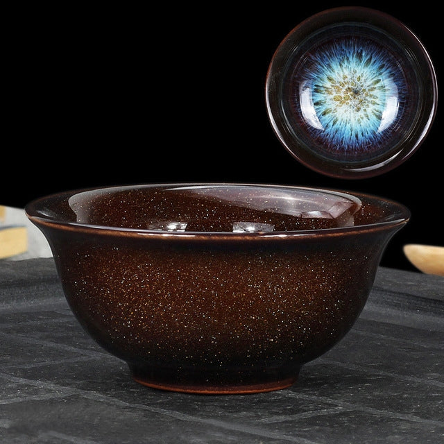 Kiln Transmutation Kongfu Bowl Ceramic Tea Cup, 04, Capacity: 60ml, Size:Small, 7.1x3.2cm