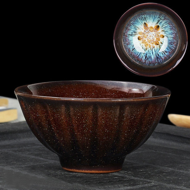 Kiln Transmutation Kongfu Bowl Ceramic Tea Cup, 01, Capacity: 60ml, Size:Small, 7.1x3.7cm
