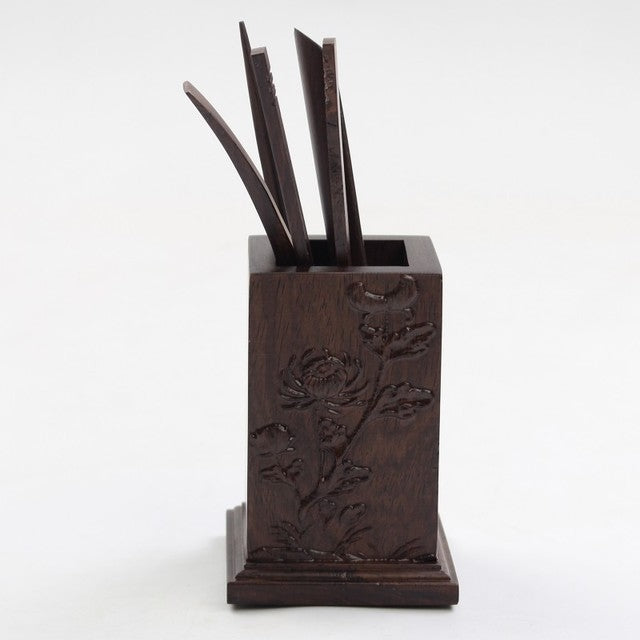 Tea Set Accessories Solid Wood Carving Tea Tray Decoration Tea Needle Tea Clip Barrel (LJZ6-1)