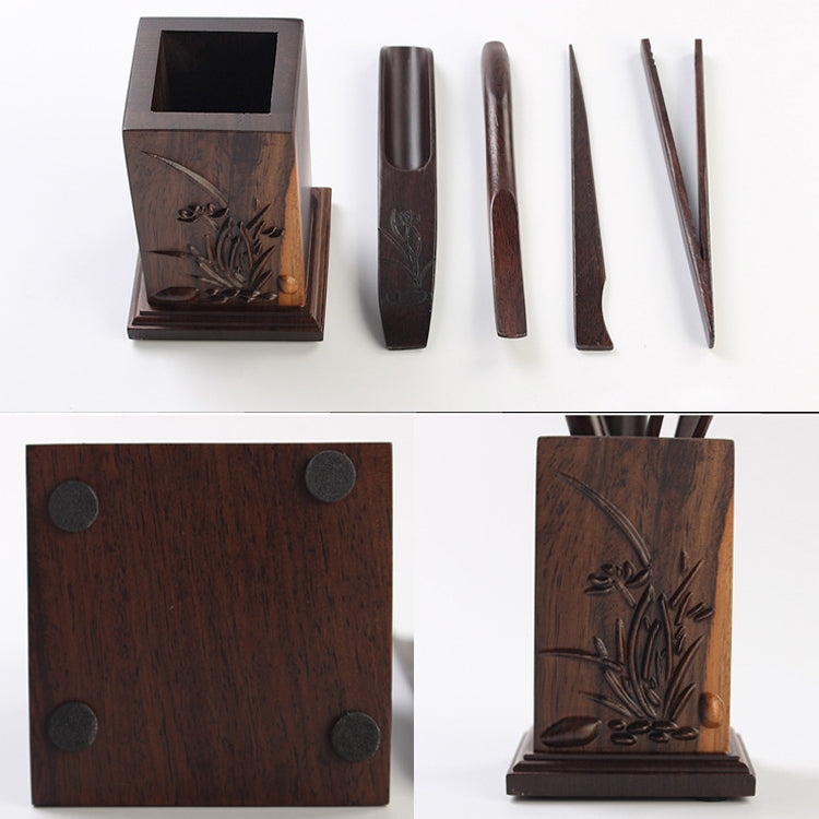 Tea Set Accessories Solid Wood Carving Tea Tray Decoration Tea Needle Tea Clip Barrel (LJZ4-1)