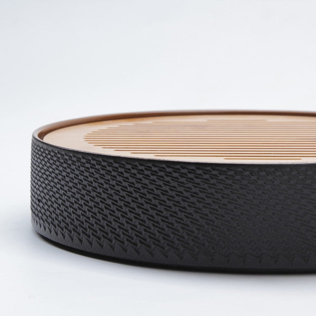 Household Simple Round Bamboo Tea Tray Mini Tea Table, Diameter: 21.5cm (CP25-1)