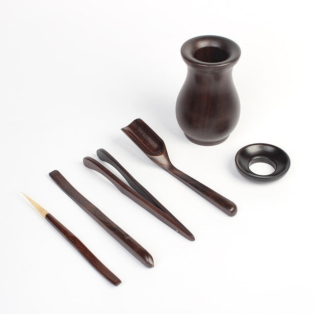 Home Decoration Ebony Wood Tea Set tea Tray Accessories Tea Clip (F85-1)