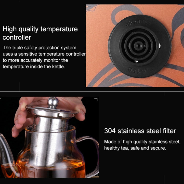 Fully Automatic Water Electric Kettle Glass Tea Maker Household Insulation Self-priming Pumping Kettle Tea Set (Glass Disinfection)