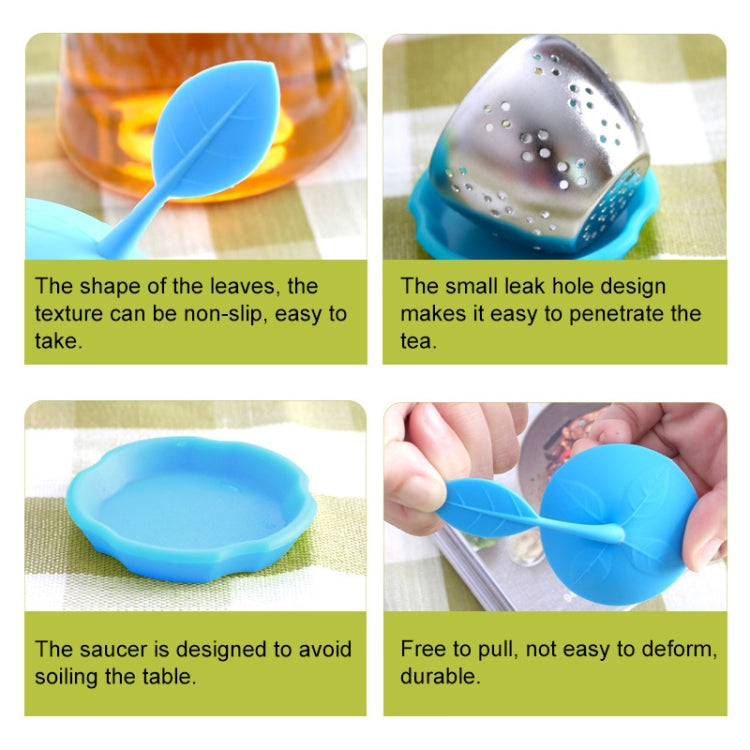 Stainless Steel Leaf Shape Silicone Tea Bag Tea Strainers