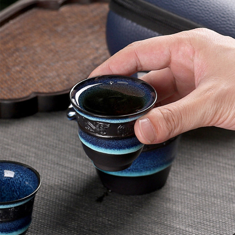 6 in 1 Temmoku Portable Travel Kung Fu Teaware Tea Cup Set