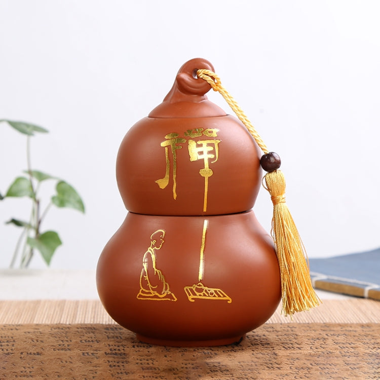 Redware Gourd Shape Mini Tea Pot Storage Moisture-proof Can Sealed Tea Tank