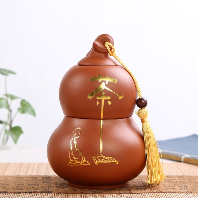 Redware Gourd Shape Mini Tea Pot Storage Moisture-proof Can Sealed Tea Tank