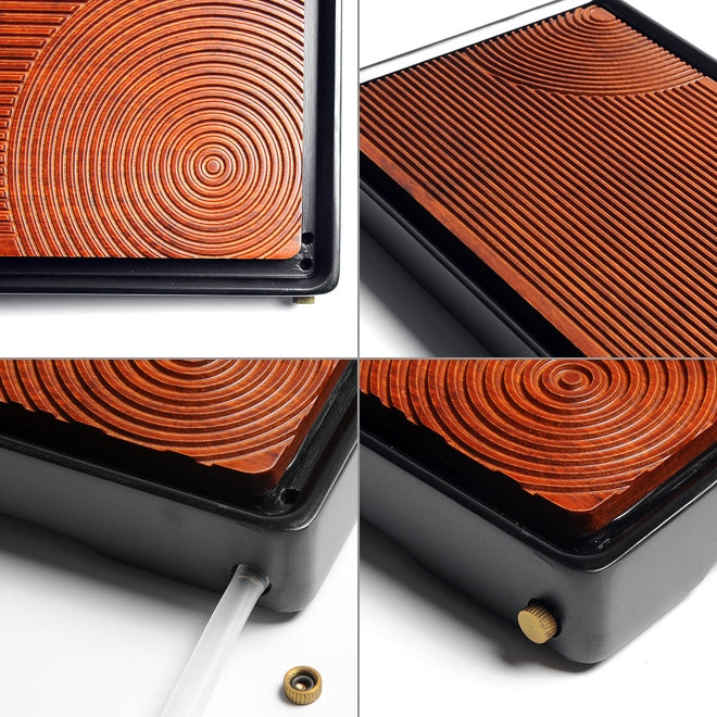 Stripe Rectangular Solid Wood Retain Water Tea Tray, Size: 400 x 200 x 450mm