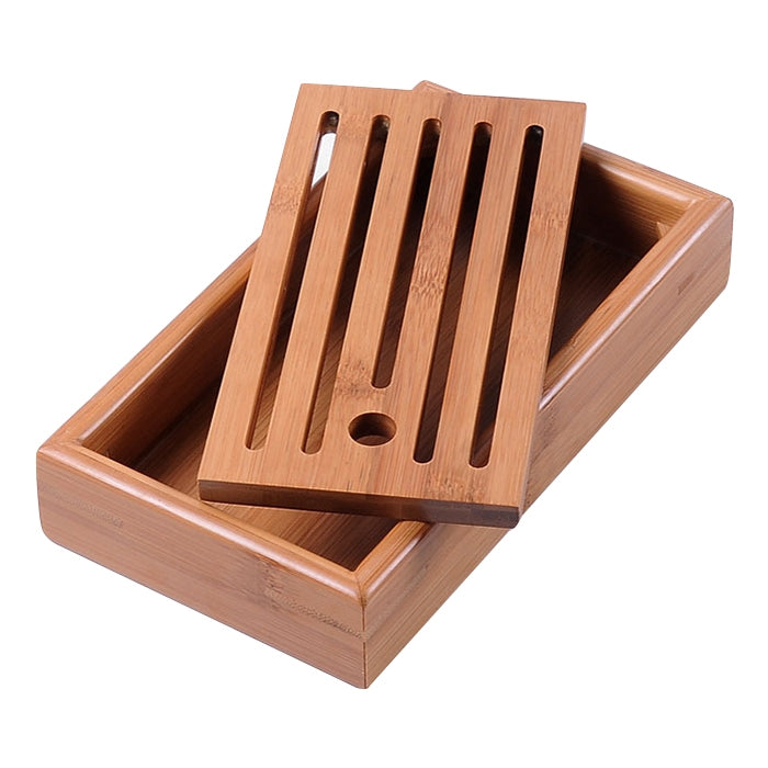 Bamboo Hollow Retain Water Tea Tray, Size: 22 x 12 x 4cm