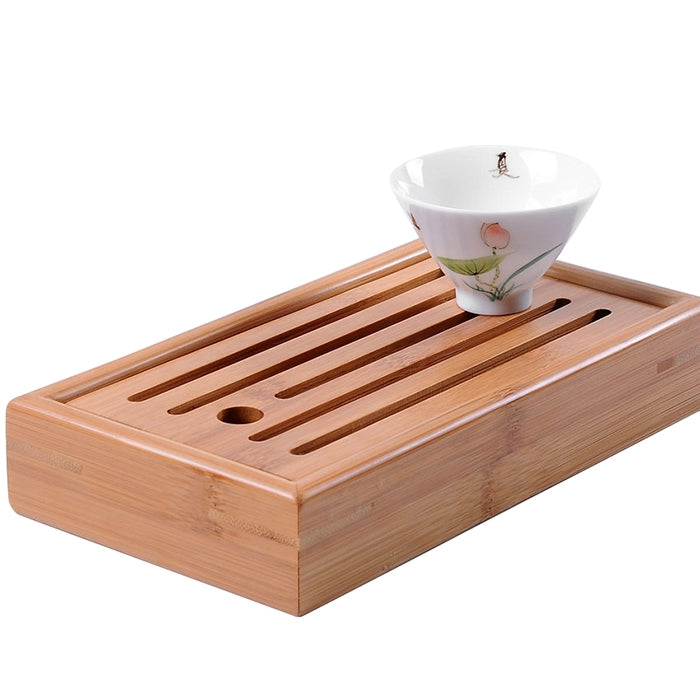 Bamboo Hollow Retain Water Tea Tray, Size: 22 x 12 x 4cm