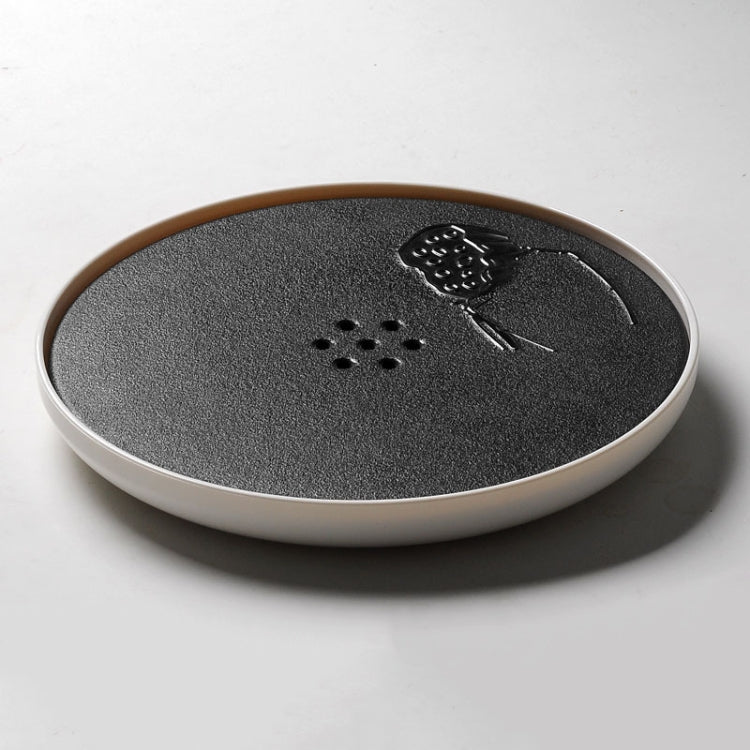 Round Melamine Material Tea Tray with Round Holes, Size: 22 x 3cm