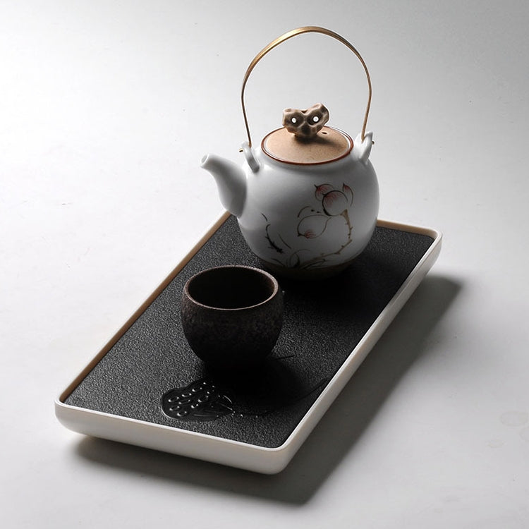 Rectangle Melamine Material Tea Tray with Round Holes, Size: 28 x 14 x 3cm