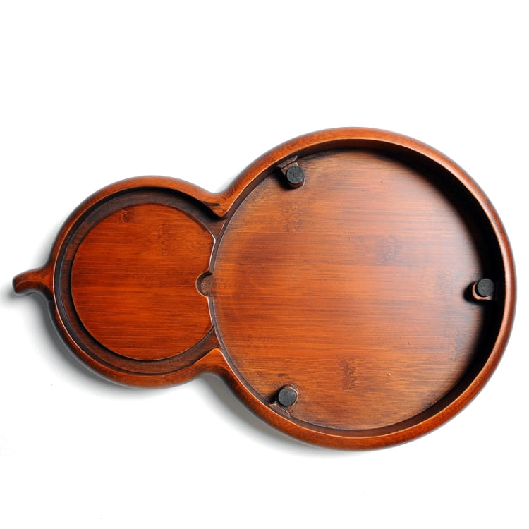 Gourd Shape Ukrainian Stone Bamboo Retain Water Tea Tray, Size: 34 x 22 x 3cm