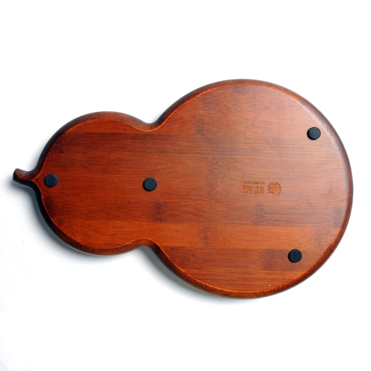Gourd Shape Ukrainian Stone Bamboo Retain Water Tea Tray, Size: 34 x 22 x 3cm