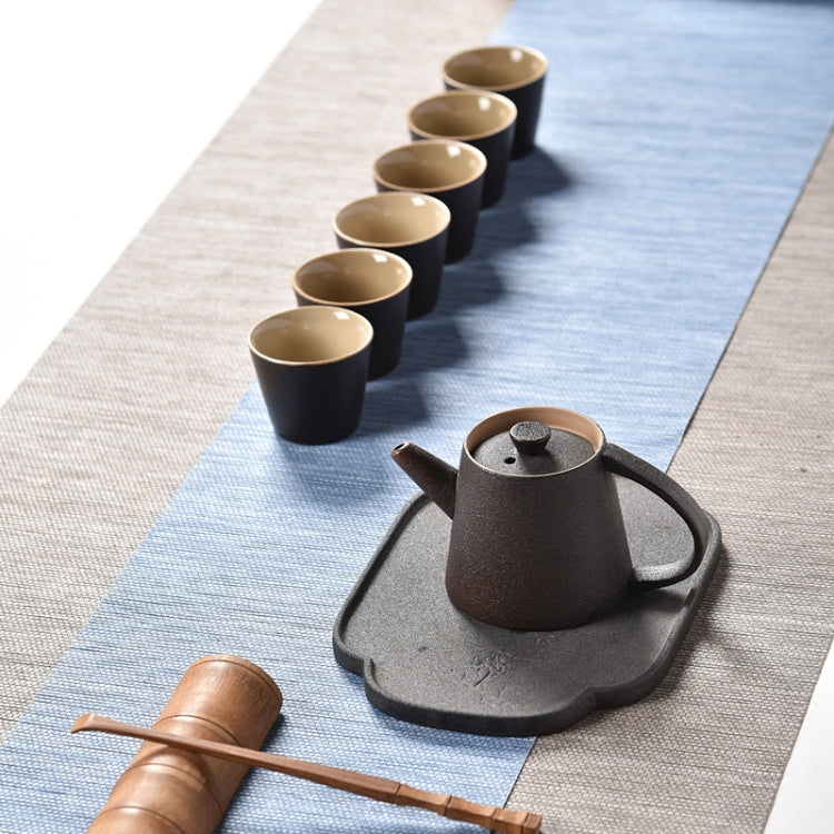 Ceramic Purple Sand Ice Cracked Glaze Kung Fu Teaware Set (Black)