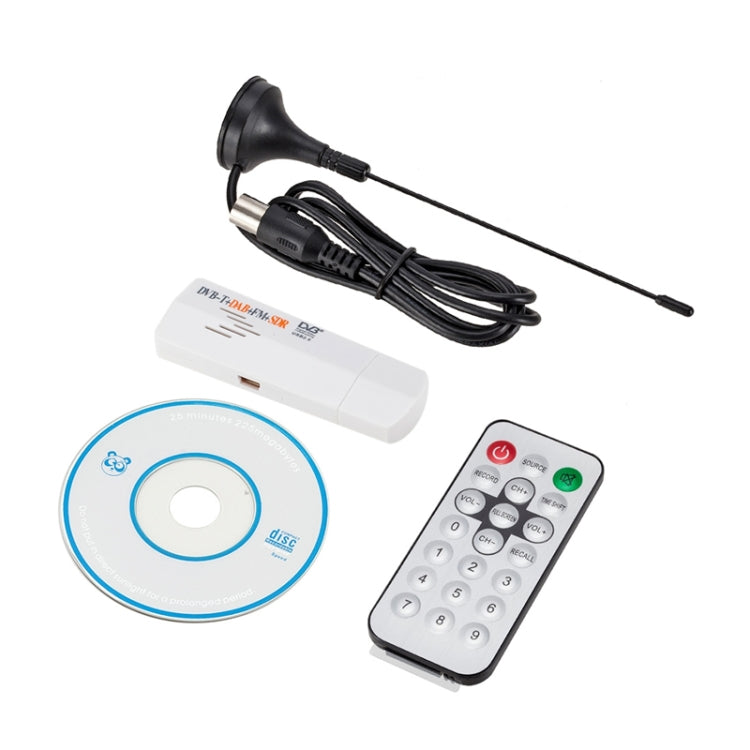 Digital RTL2832U+R820T DVB-T SDR+DAB+FM USB 2.0 Digital TV Dongle / Receiver , with Remote Control(White)