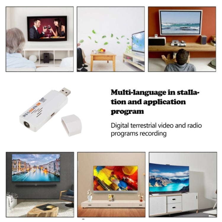 Digital RTL2832U+R820T DVB-T SDR+DAB+FM USB 2.0 Digital TV Dongle / Receiver , with Remote Control(White)