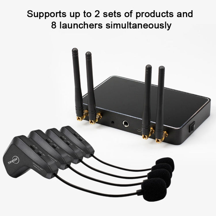 ASiNG WM07 4 x Transmitter + 1 x Receiver Head-mounted Wireless Microphone(Black)
