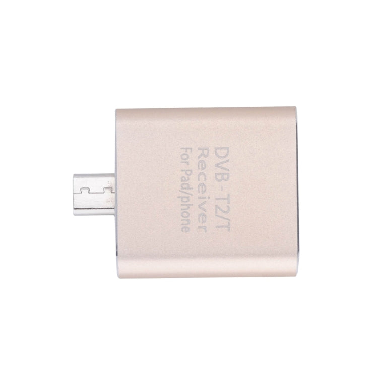 DVB-T2 / DVB-T Portable Micro USB Port Digital TV Receiver Tuner for Android Phones / Tablet PC with OTG Function(Gold)