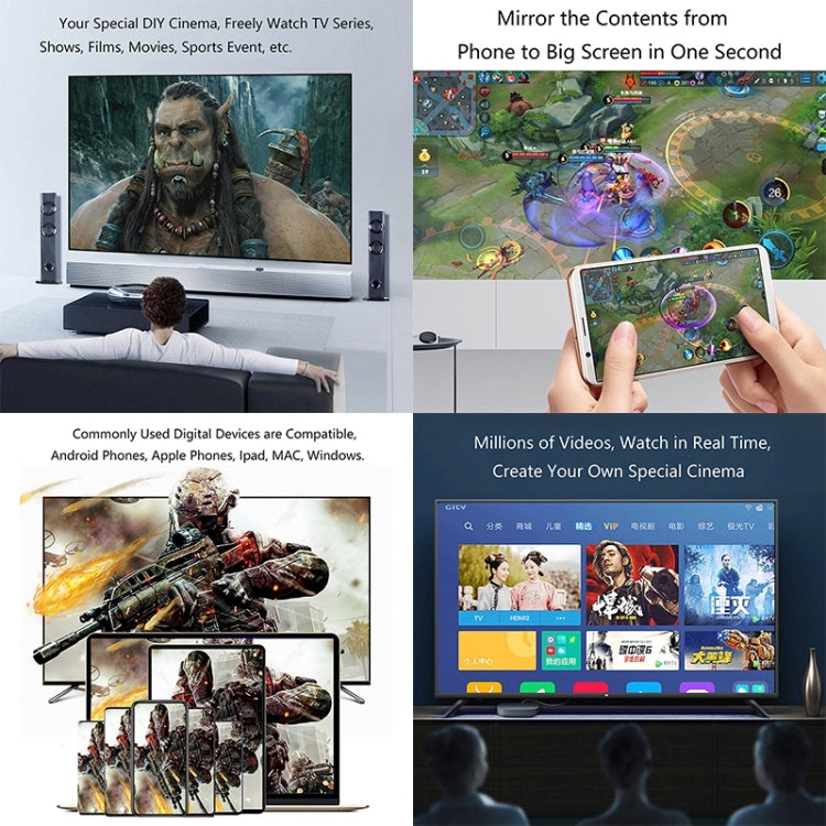 WeCast C39A Wireless 2.4GHz WiFi Display Dongle Receiver Airplay Miracast DLNA 1080P HD TV Stick, RK3036 Dual Core Cortex A7 up to 1.0GHz(Black)