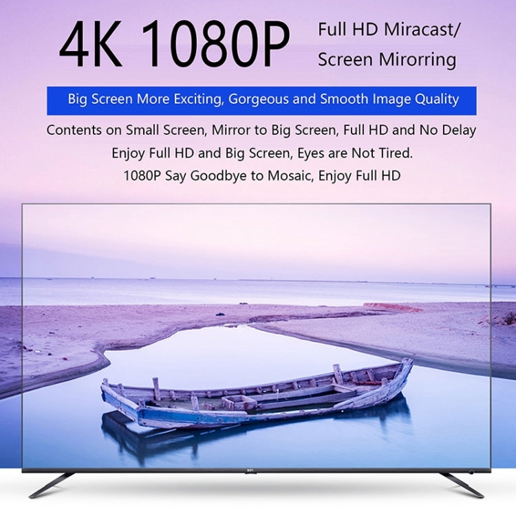 WeCast C39BK 4K Dual-Band 5GHz & 2.4GHz WiFi Display Dongle Receiver Airplay Miracast DLNA 4K UHD TV Stick, RK3229 Quad-core Cortex-A7 up to 1.5GHz (Black)