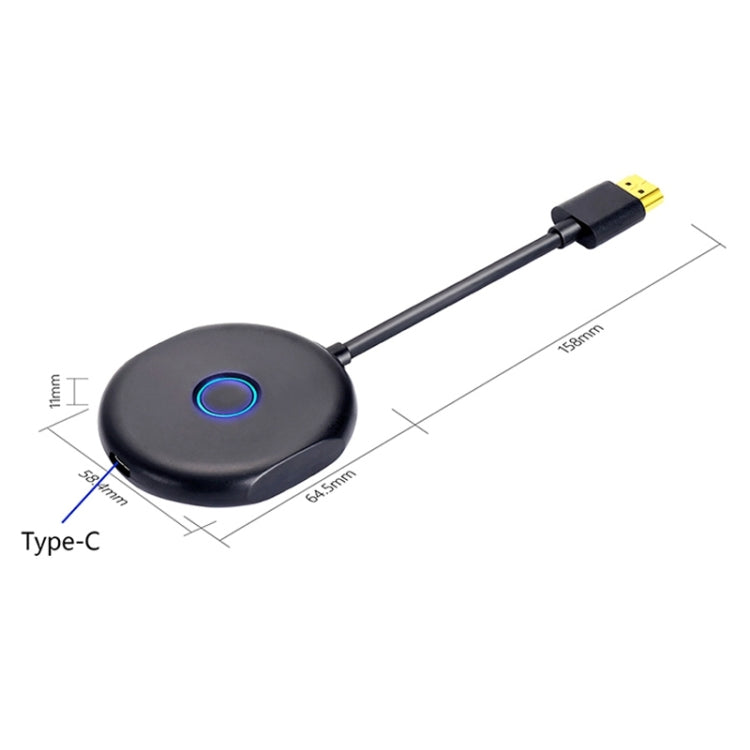 WeCast C39BK 4K Dual-Band 5GHz & 2.4GHz WiFi Display Dongle Receiver Airplay Miracast DLNA 4K UHD TV Stick, RK3229 Quad-core Cortex-A7 up to 1.5GHz (Black)