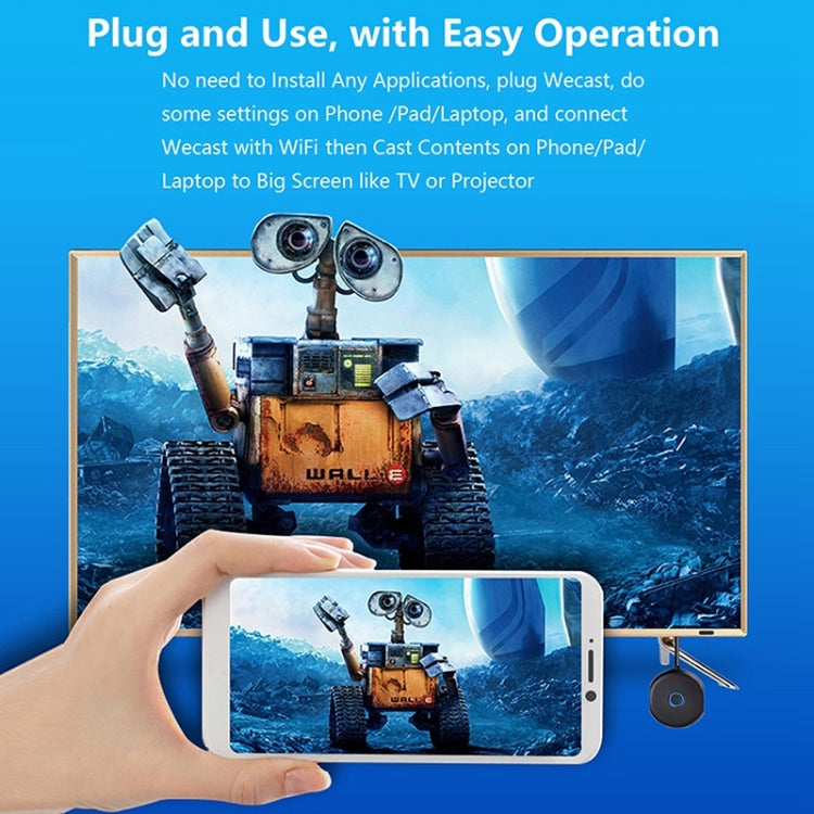 WeCast C39BK 4K Dual-Band 5GHz & 2.4GHz WiFi Display Dongle Receiver Airplay Miracast DLNA 4K UHD TV Stick, RK3229 Quad-core Cortex-A7 up to 1.5GHz (Black)