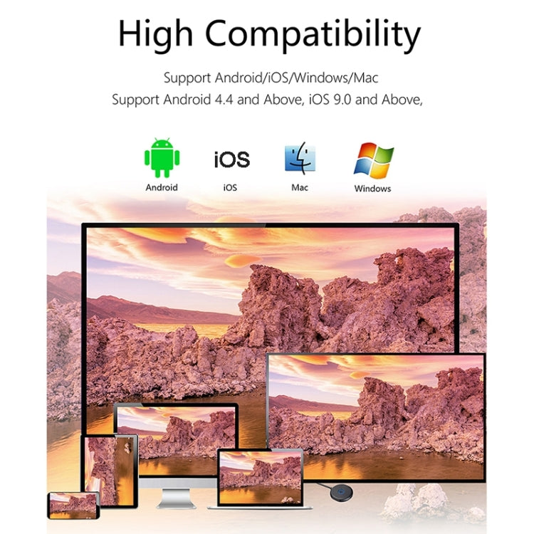 WeCast C39BK 4K Dual-Band 5GHz & 2.4GHz WiFi Display Dongle Receiver Airplay Miracast DLNA 4K UHD TV Stick, RK3229 Quad-core Cortex-A7 up to 1.5GHz (Black)