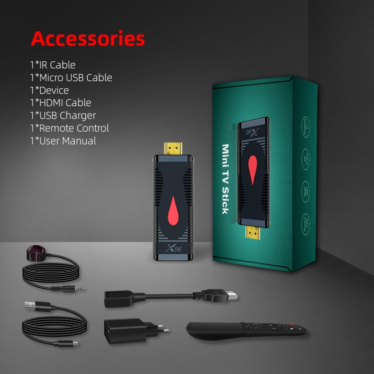 X96 S400 Android 10.0 Mini TV Stick, Allwinner H313 Quad Core ARM Cortex A53, 1GB + 8GB, Support WiFi, HDMI, TF Card, USB