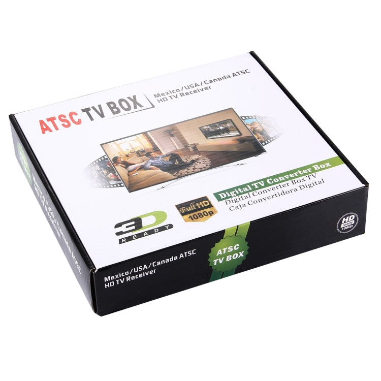 ATSC Digital Broadcast 1080P HD Receiver Smart TV BOX with Remote Controller for Mexico / USA / Canada(Black)