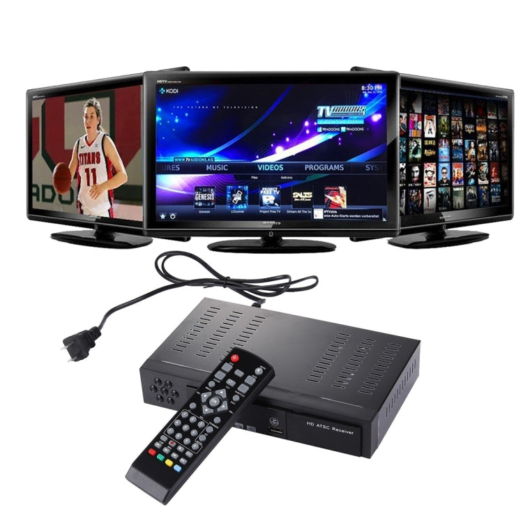 ATSC Digital Broadcast 1080P HD Receiver Smart TV BOX with Remote Controller for Mexico / USA / Canada(Black)