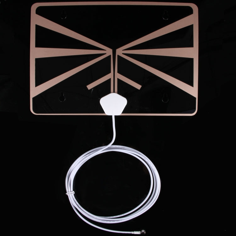 HDA-033H2D Wall-mountable Ultra-thin Digital HDTV Antenna Indoor High-definition Digital TV Aerial with Amplifier (White)