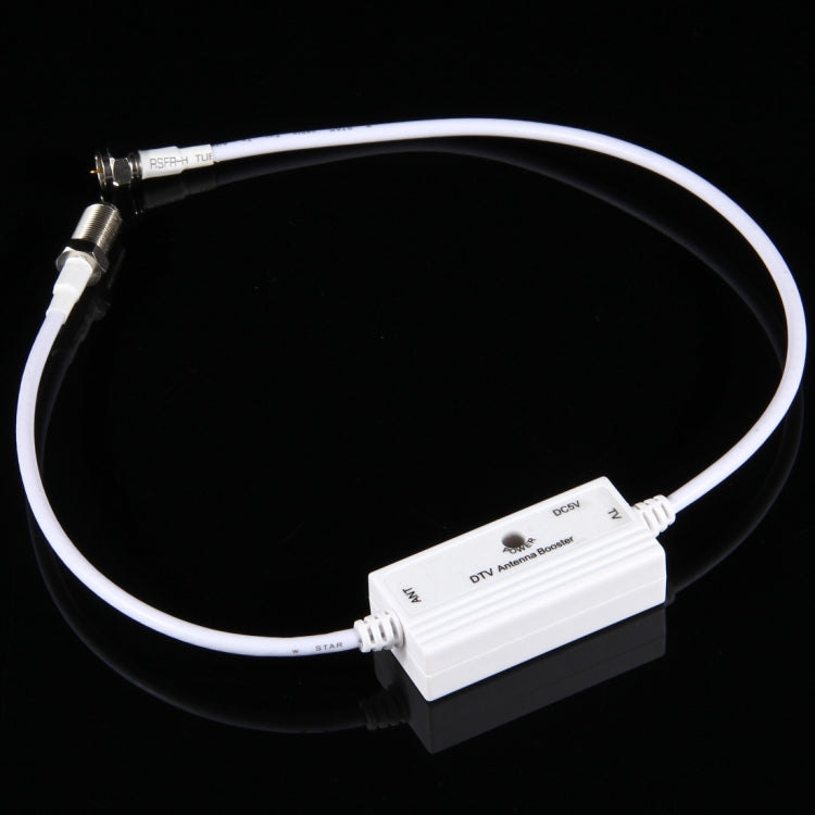 HDA-033H2D Wall-mountable Ultra-thin Digital HDTV Antenna Indoor High-definition Digital TV Aerial with Amplifier (White)