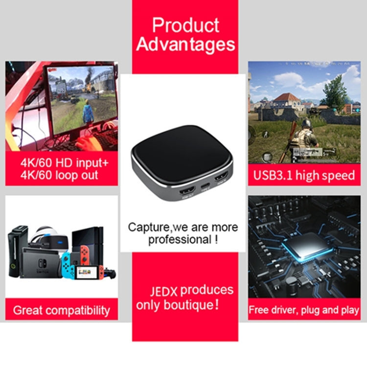 HCA14 USB 3.0 4K HDMI 1080P Video Capture Device Stream Box (Black)