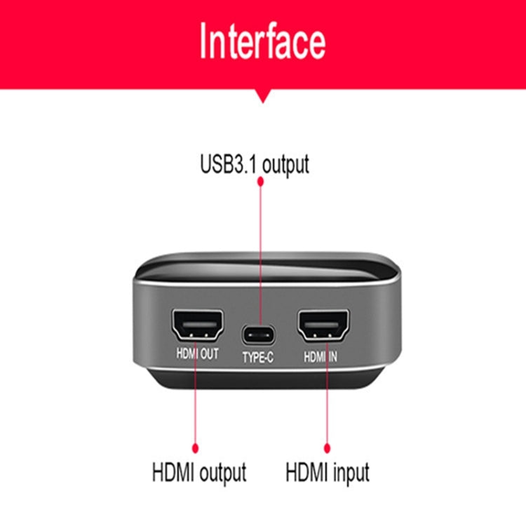 HCA14 USB 3.0 4K HDMI 1080P Video Capture Device Stream Box (Black)