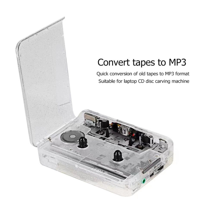 USB Cassette Player USB Cassette Tape to MP3 Converter (Transparent)