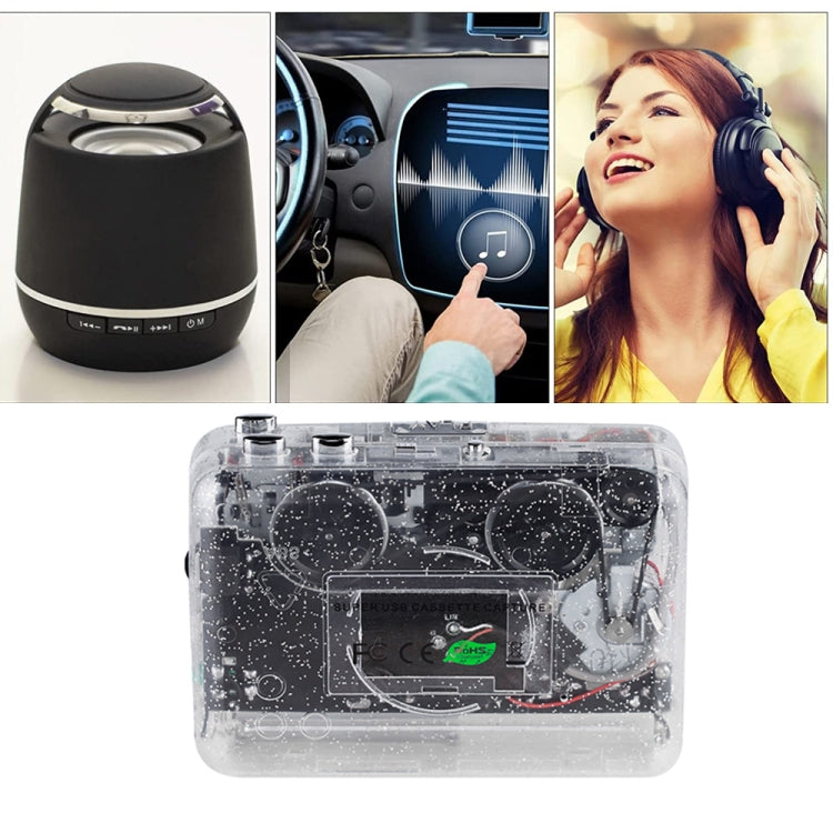 USB Cassette Player USB Cassette Tape to MP3 Converter (Transparent)