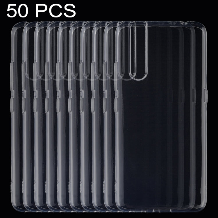 50 PCS 0.75mm Ultrathin Transparent TPU Soft Protective Case for VIVO V15 Pro