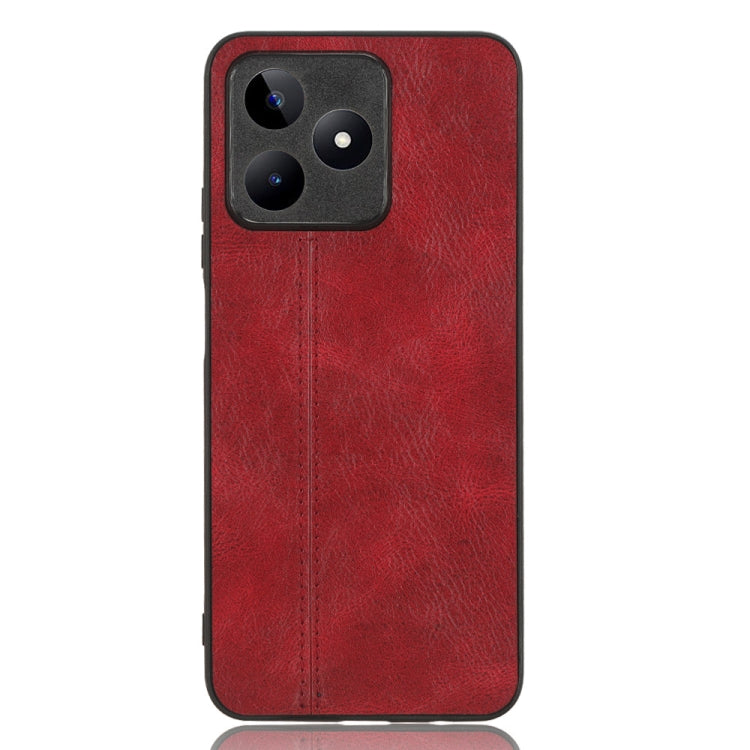 For Realme C53 4G / Narzo N53 4G Sewing Cow Pattern Skin PC + PU + TPU Phone Case