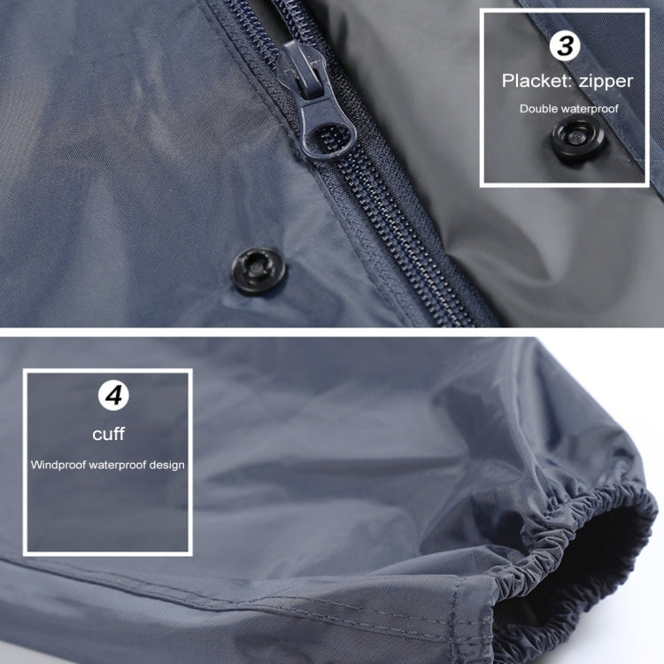 Durable Motorcycle Split Raincoat Pants Suit Riding Bicycle Electric Bike Windproof Waterproof Rain Wear for Adult, Size: M(Navy Blue)