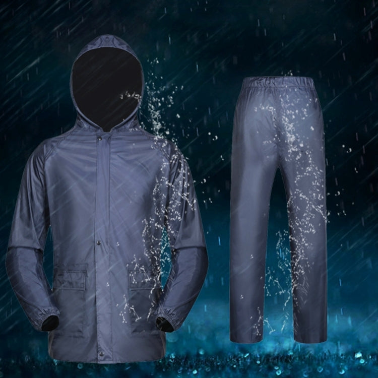 Durable Motorcycle Split Raincoat Pants Suit Riding Bicycle Electric Bike Windproof Waterproof Rain Wear for Adult, Size: XL(Navy Blue)