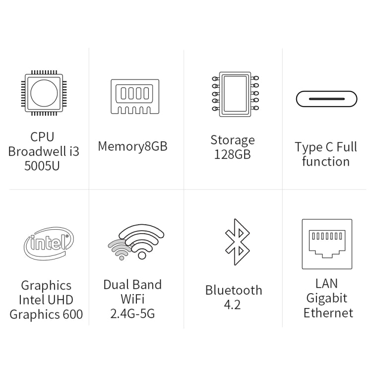 Jumper EZBox i3 Mini PC, Intel Broadwell i3-5005U Processor Dual Core 2.0GHz, RAM: 8GB, ROM: 128GB, Support Dual HDMI