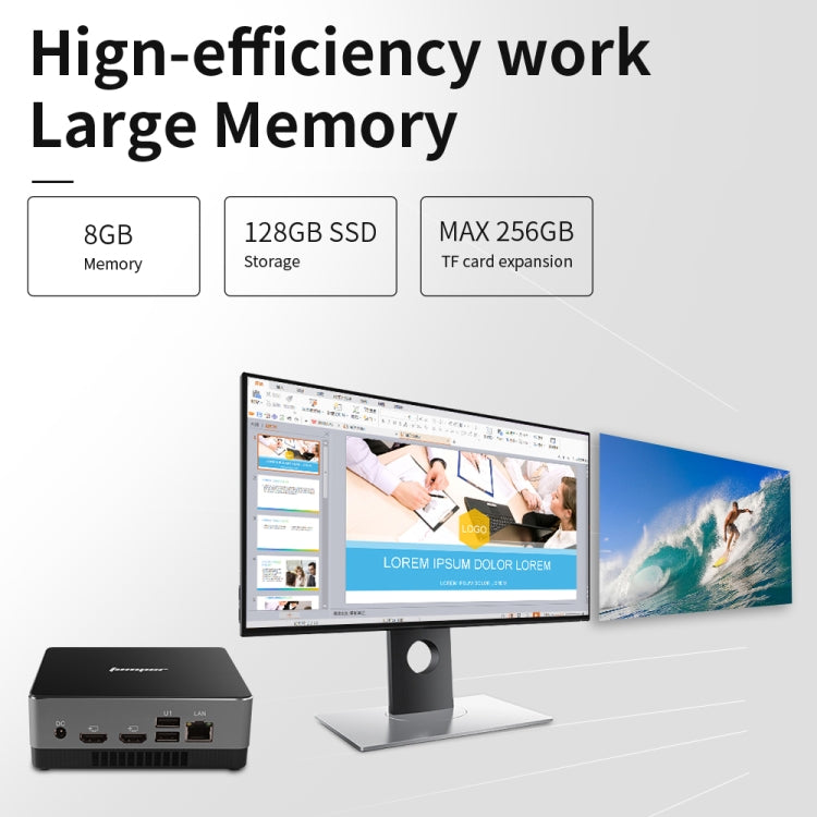 Jumper EZBox i3 Mini PC, Intel Broadwell i3-5005U Processor Dual Core 2.0GHz, RAM: 8GB, ROM: 128GB, Support Dual HDMI