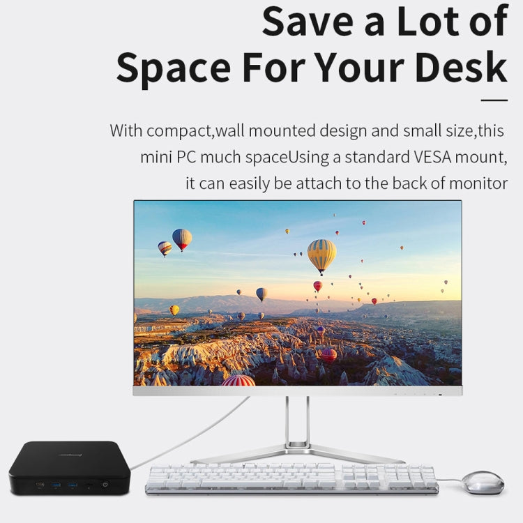 Jumper EZBox N4 Mini PC, Intel Gemini Lake N4100 Processor Quad Core up to 2.4GHz, RAM: 4GB, ROM: 64GB, Support HDMI / VGA