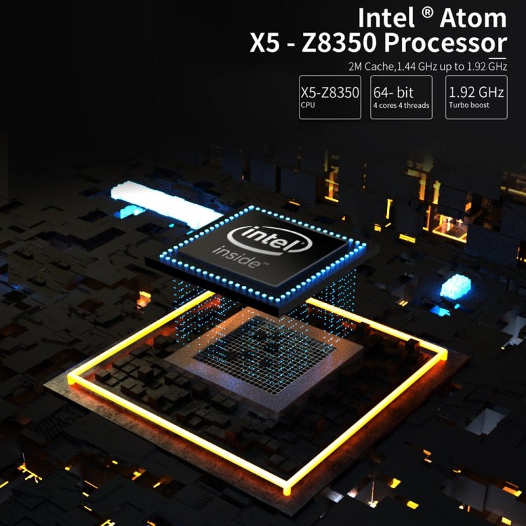 Jumper EZBox Z8 Mini PC, Intel Atom X5-Z8350 Processor Quad Core up to 1.92GHz, RAM: 2GB, ROM: 32GB, Support HDMI / VGA