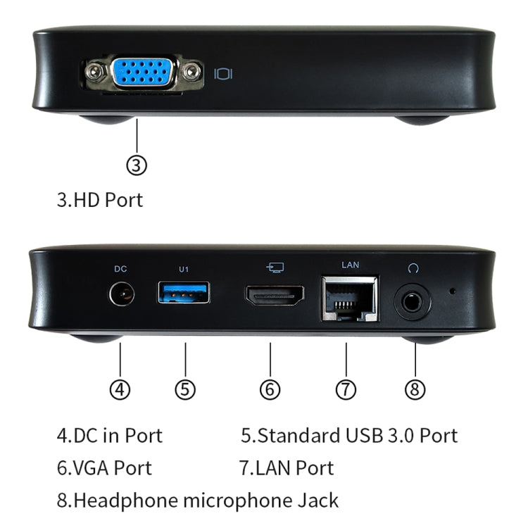 Jumper EZBox Z8 Mini PC, Intel Atom X5-Z8350 Processor Quad Core up to 1.92GHz, RAM: 2GB, ROM: 32GB, Support HDMI / VGA