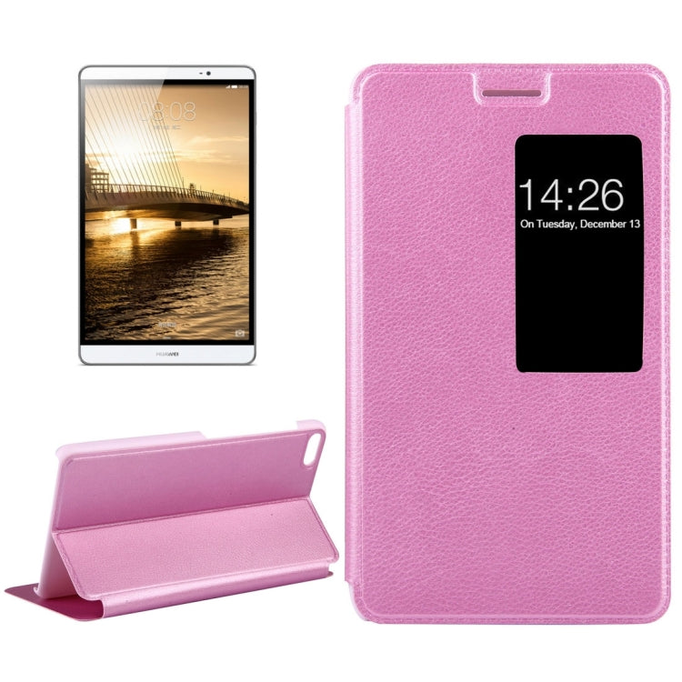 For Huawei MediaPad M2 Youth Version 7.0 Litchi Texture Horizontal Flip Leather Case with Holder & Smart Window