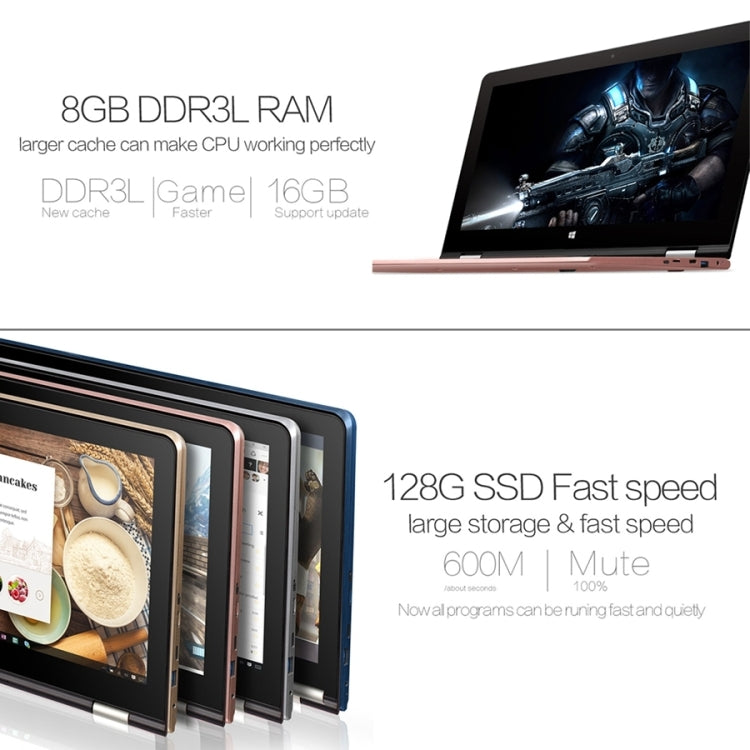 VOYO VBOOK V3 Pro Tablet PC, 13.3 inch, 8GB+128GB SSD, 2 in 1 Tablet + Keyboard, 12000mAh Battery, Windows 10 Intel Apollo Lake N3450 Quad Core, Support 360 Degree Turning & TF Card & Bluetooth & WiFi, EU Plug / US Plug