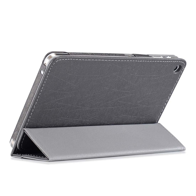 For CHUWI Hi8 Tablet (S-WMC-0457) Steel Wire Texture Horizontal Flip Solid Color Leather Case with Three-folding Holder