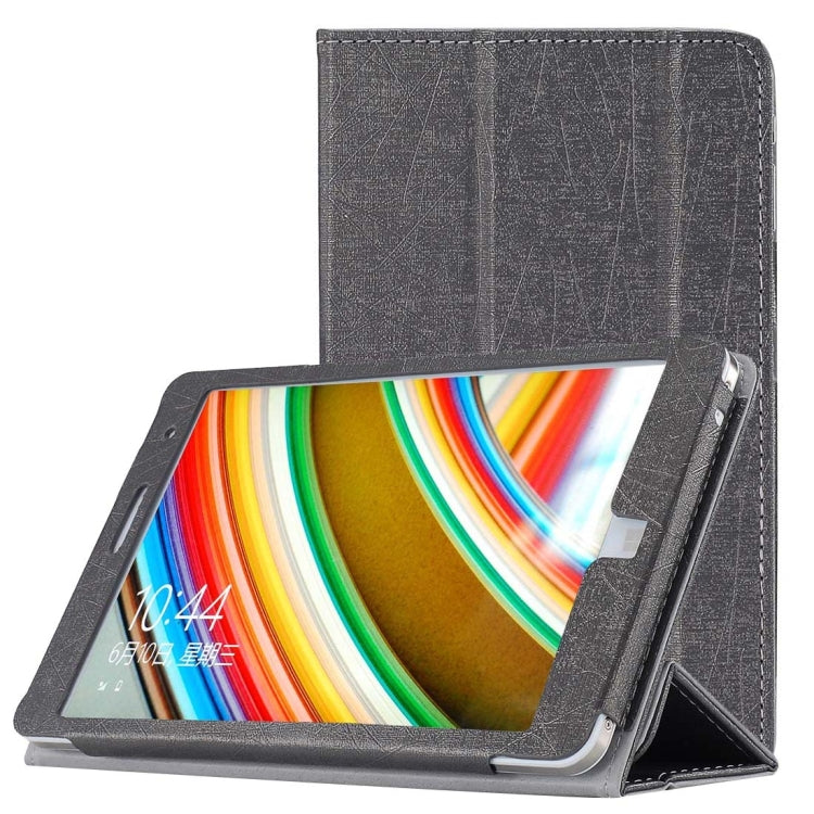 For CHUWI Hi8 Tablet (S-WMC-0457) Steel Wire Texture Horizontal Flip Solid Color Leather Case with Three-folding Holder
